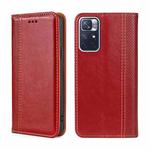 For Xiaomi Redmi Note 11 5G/Poco M4 Pro 5G Grid Texture Magnetic Flip Leather Phone Case(Red)