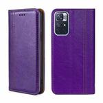 For Xiaomi Redmi Note 11 5G/Poco M4 Pro 5G Grid Texture Magnetic Flip Leather Phone Case(Purple)