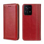 For Xiaomi Mix 4 Grid Texture Magnetic Flip Leather Phone Case(Red)