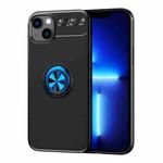 Metal Ring Holder TPU Phone Case For iPhone 14 Max(Black+Blue)