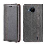 For Nokia C20 Plus Grid Texture Magnetic Flip Leather Phone Case(Grey)