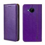 For Nokia C20 Plus Grid Texture Magnetic Flip Leather Phone Case(Purple)