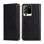 For vivo S15 5G Gloss Oil Solid Color Magnetic Leather Phone Case(Black)