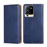 For vivo S15 5G Gloss Oil Solid Color Magnetic Leather Phone Case(Blue)