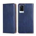 For vivo X60 Pro Global / X60 Curved Screen Ver. Gloss Oil Solid Color Magnetic Leather Phone Case(Blue)