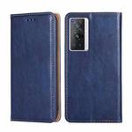 For vivo X70 Pro Gloss Oil Solid Color Magnetic Leather Phone Case(Blue)