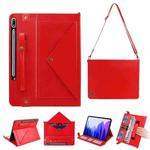 For Samsung Galaxy Tab S7+ T970/T975 Envelope Solid Color Leather Tablet Case(Red)