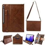 For Samsung Galaxy Tab S8+ Envelope Solid Color Leather Tablet Case(Brown)