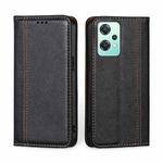 For OnePlus Nord CE 2 Lite 5G Grid Texture Magnetic Flip Leather Phone Case(Black)