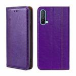 For OnePlus Nord CE 5G Grid Texture Magnetic Flip Leather Phone Case(Purple)