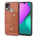 For Infinix Hot 10 Play Double Buckle PU + TPU Shockproof Magnetic Phone Case(Brown)