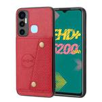 For Infinix Hot 11 Double Buckle PU + TPU Shockproof Magnetic Phone Case(Red)