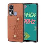 For Infinix Hot 11s Double Buckle PU + TPU Shockproof Magnetic Phone Case(Brown)