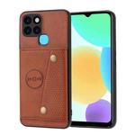 For Infinix Smart 6 Double Buckle PU + TPU Shockproof Magnetic Phone Case(Brown)