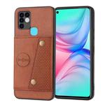 For Infinix Hot 10 Double Buckle PU + TPU Shockproof Magnetic Phone Case(Brown)