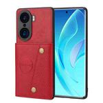 For Honor 60 Pro Double Buckle PU + TPU Shockproof Magnetic Phone Case(Red)