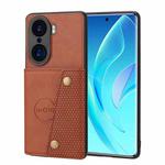 For Honor 60 Pro Double Buckle PU + TPU Shockproof Magnetic Phone Case(Brown)