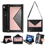 Envelope Color Matching Leather Tablet Case For iPad Air 2022 / 2020(Black Rose Gold)