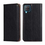 For Samsung Galaxy M12 / F12 Gloss Oil Solid Color Magnetic Leather Phone Case(Black)