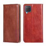 For Samsung Galaxy M12 / F12 Gloss Oil Solid Color Magnetic Leather Phone Case(Brown)
