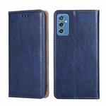 For Samsung Galaxy M52 5G Gloss Oil Solid Color Magnetic Leather Phone Case(Blue)