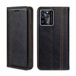 For ZTE Blabe V30 Grid Texture Magnetic Flip Leather Phone Case(Black)