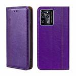 For ZTE Blabe V30 Grid Texture Magnetic Flip Leather Phone Case(Purple)
