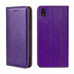 For ZTE Blade L210 Grid Texture Magnetic Flip Leather Phone Case(Purple)