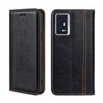 For ZTE Axon 30 Pro 5G Grid Texture Magnetic Flip Leather Phone Case(Black)