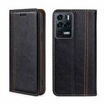 For ZTE Axon 30 Ultra 5G Grid Texture Magnetic Flip Leather Phone Case(Black)
