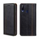 For ZTE Libero 5G Grid Texture Magnetic Flip Leather Phone Case(Black)