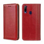 For ZTE Libero 5G Grid Texture Magnetic Flip Leather Phone Case(Red)