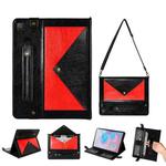 For Samsung Galaxy Tab A7 T500/T505 Envelope Color Matching Leather Tablet Case(Black Red)