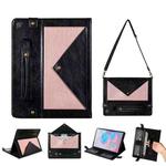 For Samsung Galaxy Tab A7 T500/T505 Envelope Color Matching Leather Tablet Case(Black Rose Gold)