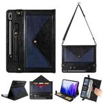 For Samsung Galaxy Tab S7 FE T730/T735 Envelope Color Matching Leather Tablet Case(Black Blue)