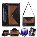 For Samsung Galaxy Tab S7 FE T730/T735 Envelope Color Matching Leather Tablet Case(Black Brown)