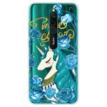 For Xiaomi Redmi 8 Lucency Painted TPU Protective Case(Blue Flower Unicorn)