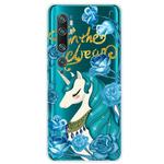 For Xiaomi CC9 Pro Lucency Painted TPU Protective Case(Blue Flower Unicorn)