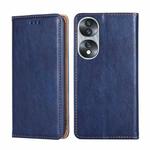 For Honor 70 Gloss Oil Solid Color Magnetic Leather Phone Case(Blue)