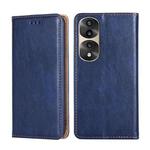 For Honor 70 Pro / 70 Pro Plus Gloss Oil Solid Color Magnetic Leather Phone Case(Blue)