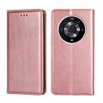 For Honor Magic3 Pro Gloss Oil Solid Color Magnetic Leather Phone Case(Rose Gold)