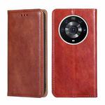 For Honor Magic3 Pro Gloss Oil Solid Color Magnetic Leather Phone Case(Brown)