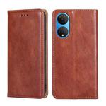 For Honor X7 4G Gloss Oil Solid Color Magnetic Leather Phone Case(Brown)