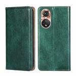 For Honor 50 Gloss Oil Solid Color Magnetic Leather Phone Case(Green)