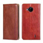 For Nokia C20 Plus Gloss Oil Solid Color Magnetic Leather Phone Case(Brown)