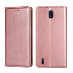 For Nokia C01 Plus / C1 2nd Edition Gloss Oil Solid Color Magnetic Leather Phone Case(Rose Gold)