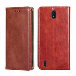 For Nokia C01 Plus / C1 2nd Edition Gloss Oil Solid Color Magnetic Leather Phone Case(Brown)