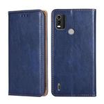 For Nokia C21 Plus Gloss Oil Solid Color Magnetic Leather Phone Case(Blue)