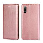 For Sony Xperia Ace II Gloss Oil Solid Color Magnetic Leather Phone Case(Rose Gold)