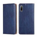 For Sony Xperia Ace II Gloss Oil Solid Color Magnetic Leather Phone Case(Blue)